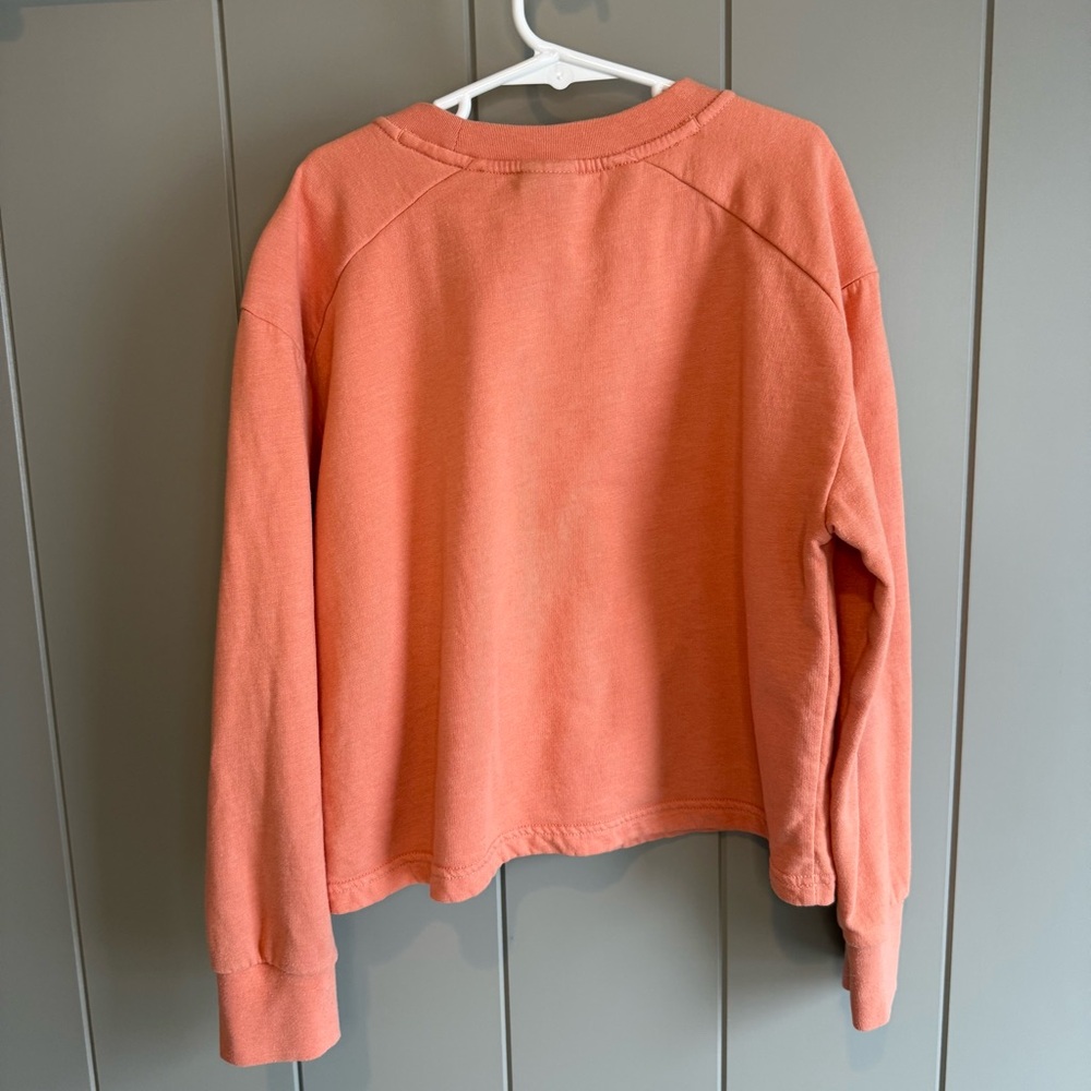 Patagonia Crewneck Sweatshirt Girls M Coral Orange Organic Cotton Pullover - Picture 3 of 11